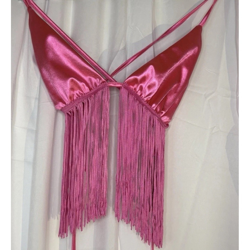 SHEIN Pink Fringe Top Women's Pink NWT Size Small